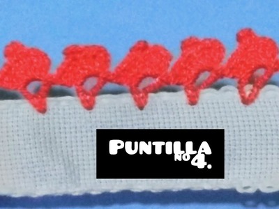 Puntilla #4 tejida en una sola vuelta a crochet