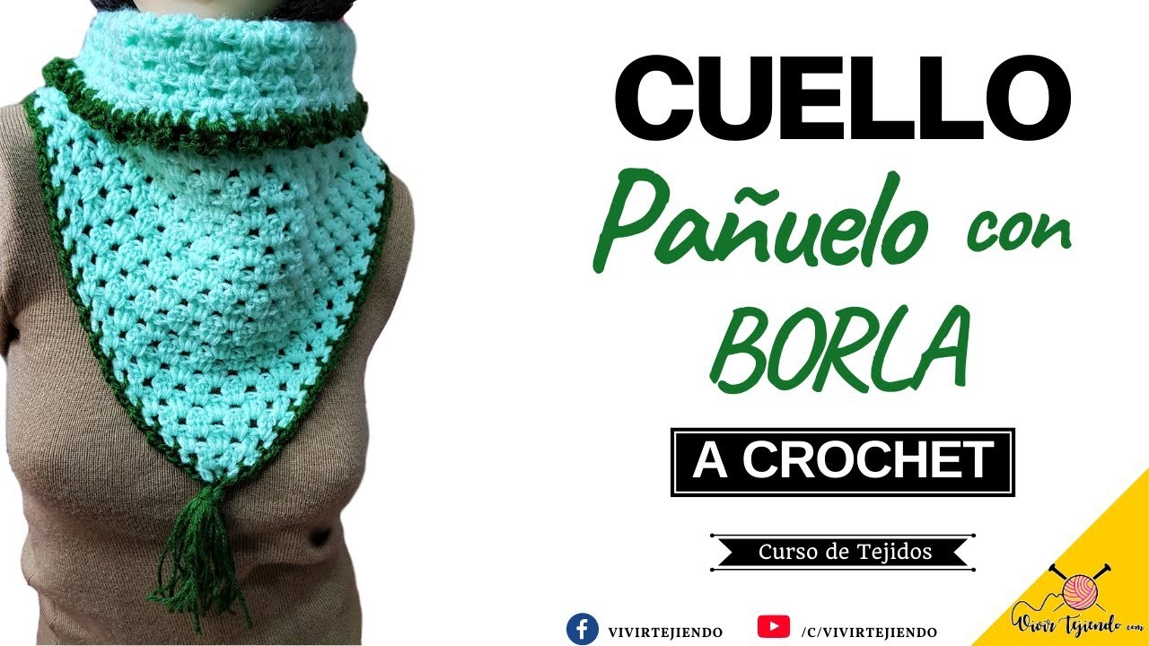 【Tejidos de MODA a Crochet】✅ Cuello Pañuelo a Crochet Ganchillo con Borla Fácil y Rápido