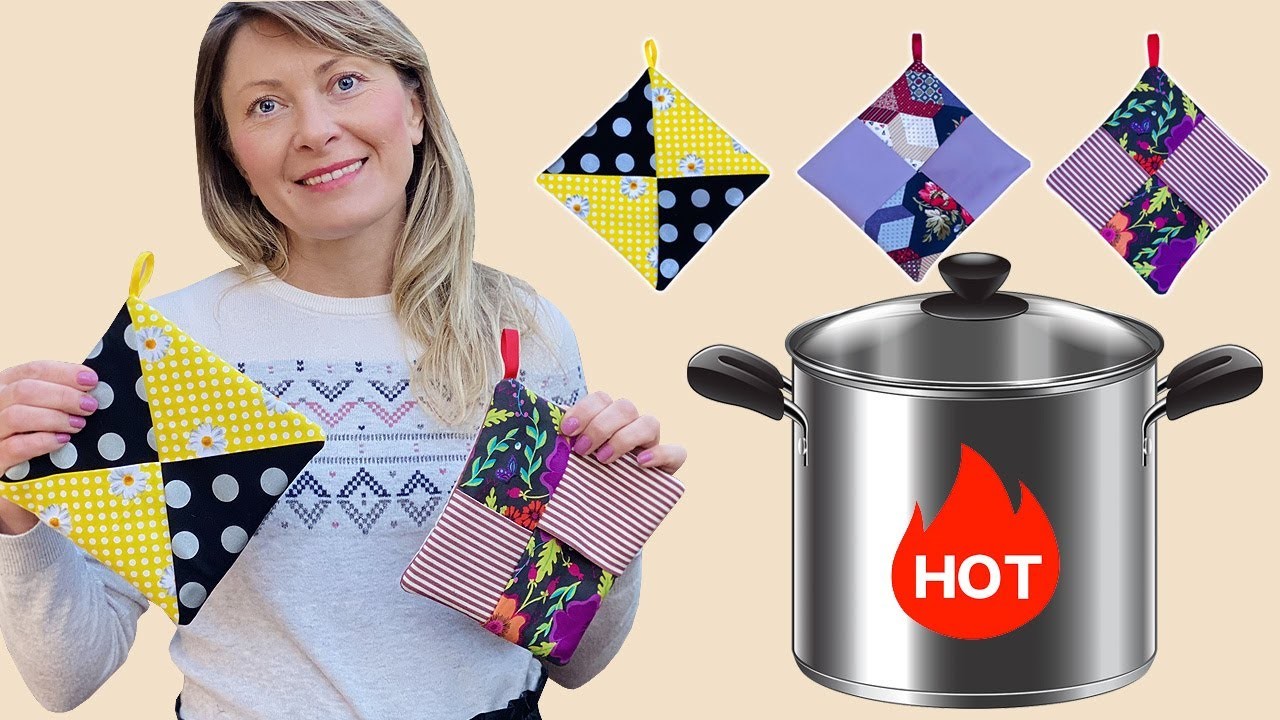 Agarradores De Ollas en 10 minutos | Easy Sewing Project Pot Holders | DIY  PotHolders