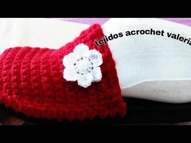 Como hacer pantuflas zapatillas de mujer tejidas acrochet_ ganchillo para para principiantes