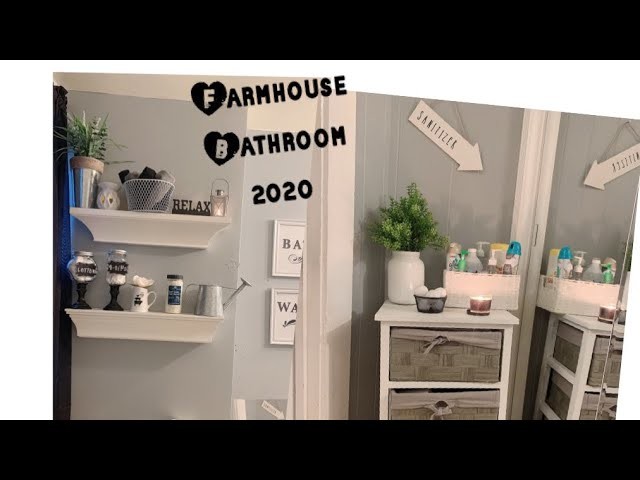 ????BATHROOM FARMHOUSE DECOR ???? 2020 DOLLAR TREE DIY ???? REMODELAR el BAÑO FACIL  Baño FARMHOUSE