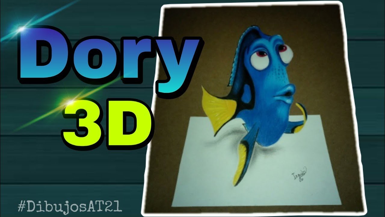 Cómo dibujar a Dory en 3D | Con lapices escolares - INGRID21