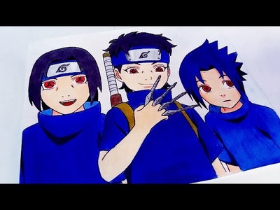 Como Dibujar a Itachi, Sasuke y Shisui con el Mangekyo Sharingan | Naruto Shippuden