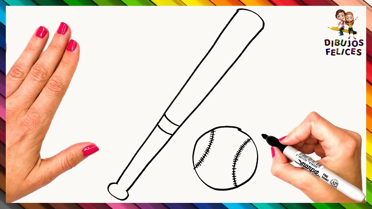 Cómo Dibujar Un Bate De Baseball Paso A Paso Y Fácil ⚾