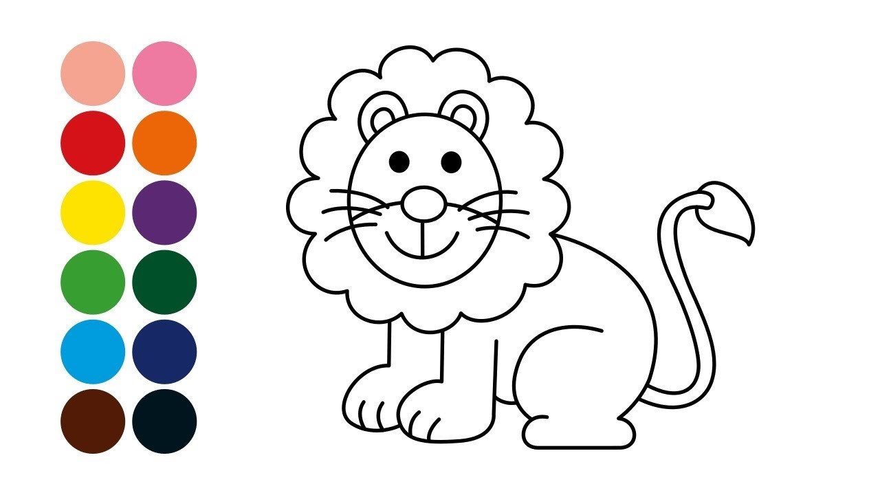 LEÓN aprender a dibujar y colorear para niños - Dibujos para niños pequeños con Mozart