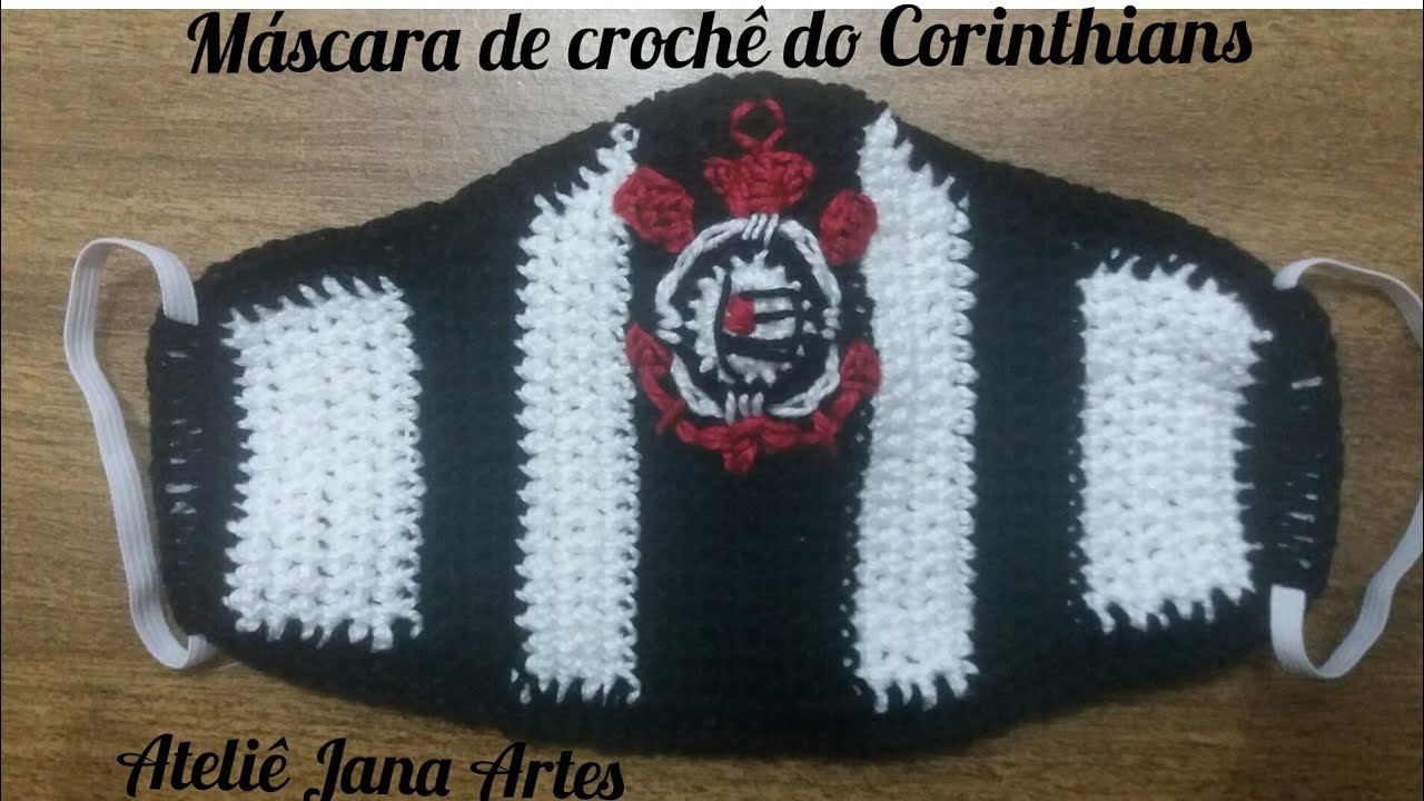 Máscara de crochê do Corinthians - Parte 2 (início do símbolo)