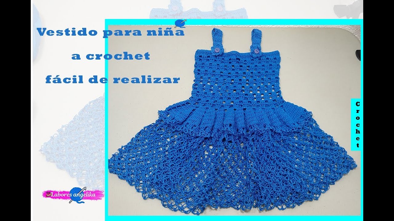 COMO TEJER UN VESTIDO PARA NIÑA  A CROCHET MUY FÁCIL #crochet #tejer #ganchillo