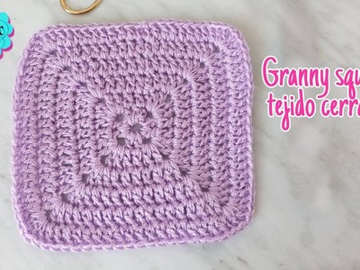 Granny square sólido a crochet - cuadrado básico