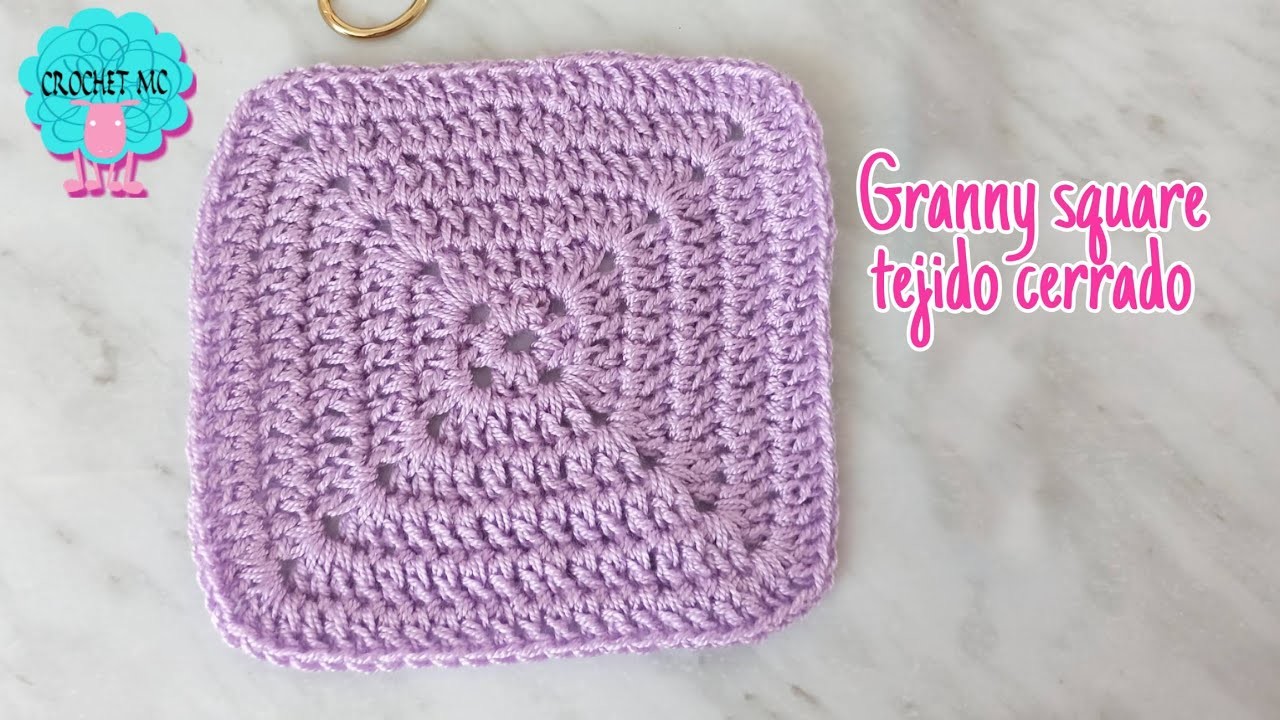 Granny square sólido a crochet - cuadrado básico