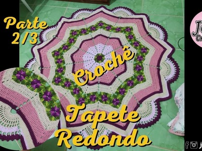 Tapete Redondo em Crochê Parte 2.3 | Joely Crochê #tapeteemcroche #tapeteredondo #croche