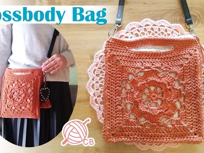 [ENG Sub] Cute Crossbody Bag - Bolso Morral Granny Square Fácil - Easy Crochet Summer Purse