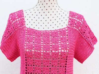 Blusa a crochet para mujer muy facil y rapida