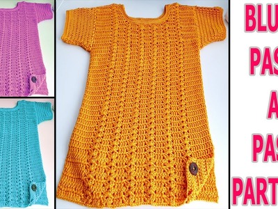 Blusa para mujer con cuello redondo a crochet Parte #3 | Blusa para dama | como hacer blusa