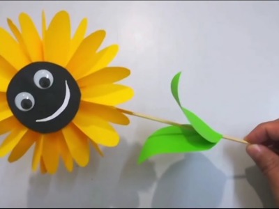 Como hacer un girasoles de papel - Flor de papel de girasol - Origami Sunflower paper - Diy