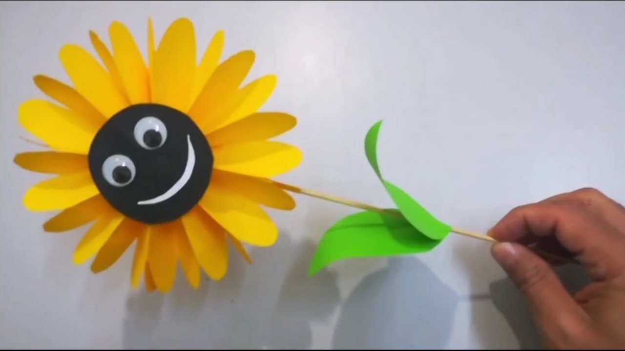 Como hacer un girasoles de papel - Flor de papel de girasol - Origami Sunflower paper - Diy