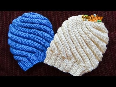 Gorro Espiral. Spiral Hat Knitting Patterns. Muy Fácil. Diferente 2 agujas, tricot, palillos (770)
