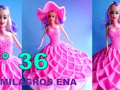Manualidades Milagros Ena N° 36: Vestido de princesa tejido a crochet para muñecas paso a paso