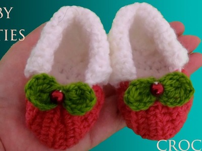 Zapatos a Crochet para bebes tejido con ganchillo fácil