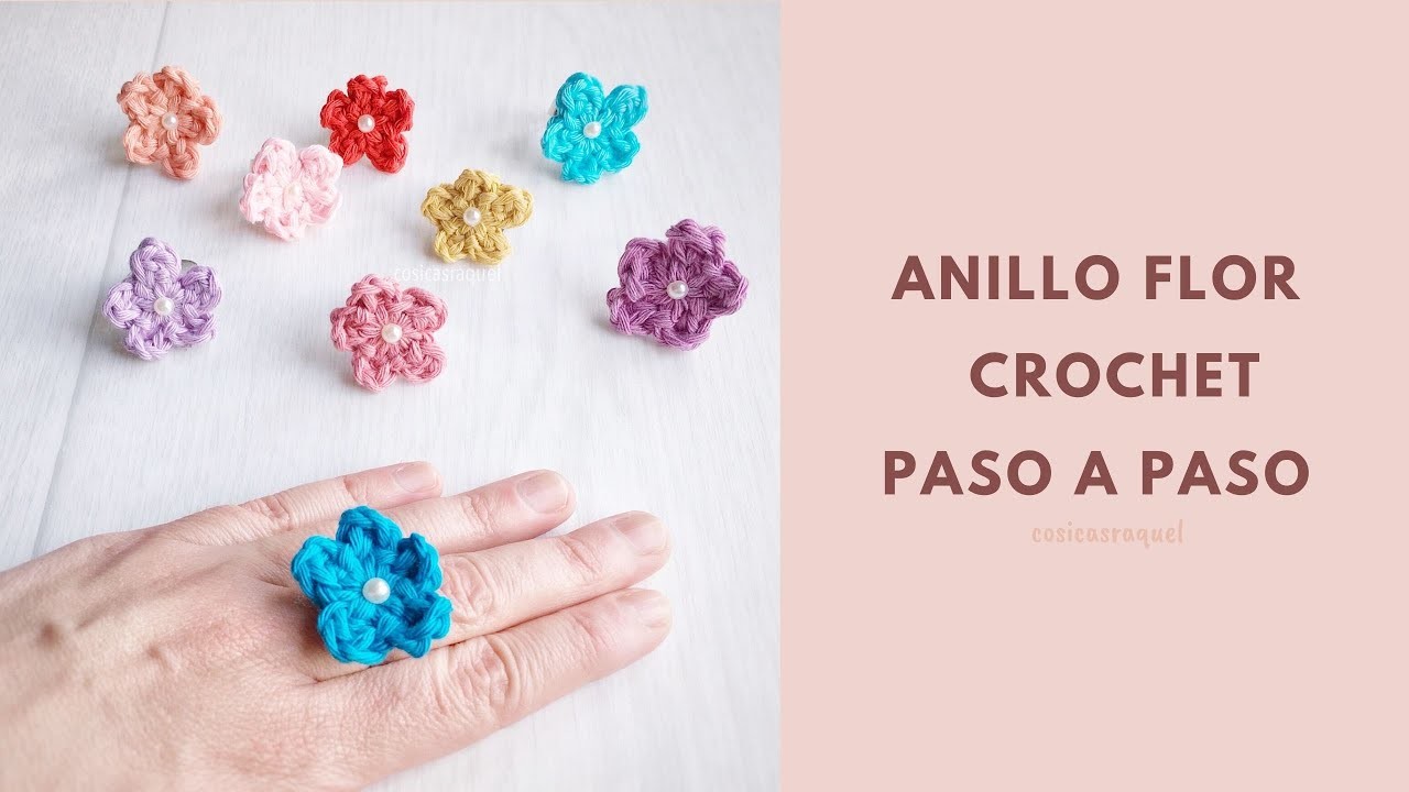 Anillo Flor de Crochet Paso a Paso
