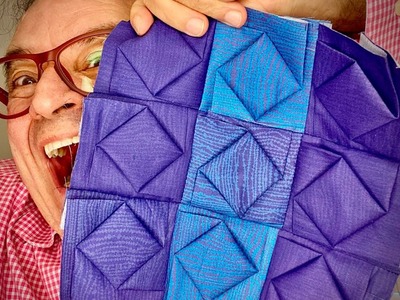 Bloco para Patchwork com dobraduras Passo a Passo. DIY Origami Fabric.Afonso Franco