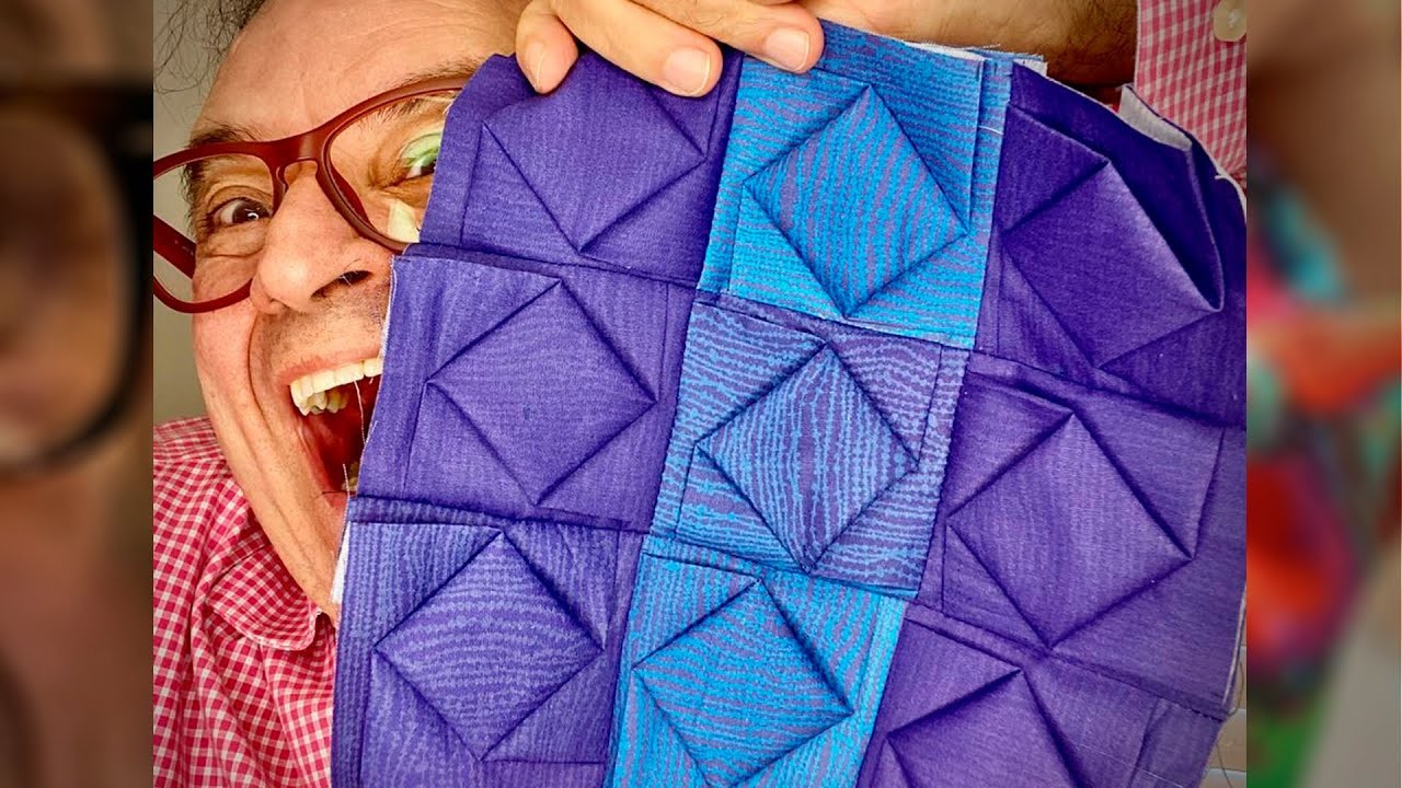 Bloco para Patchwork com dobraduras Passo a Passo. DIY Origami Fabric.Afonso Franco