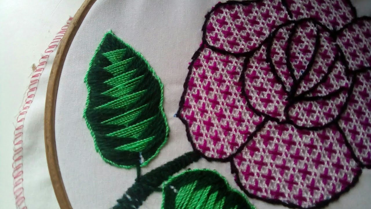 Bordado Fantasía Hojas #6.hand embroidery leaf
