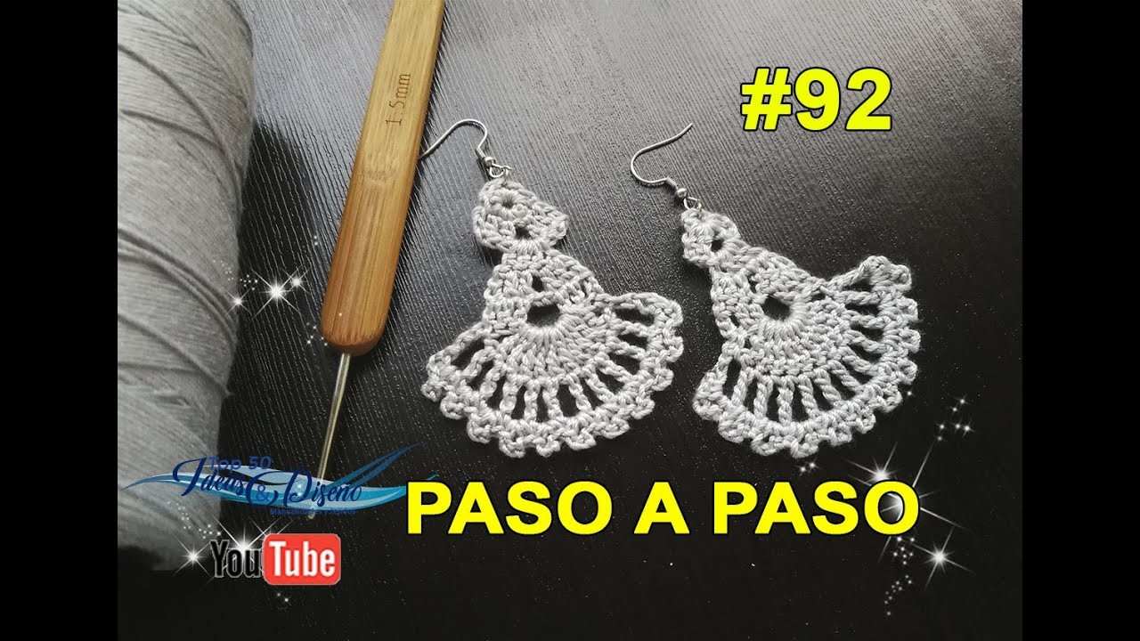 DIY, Como hacer Aretes en crochet #92 Paso a paso!!