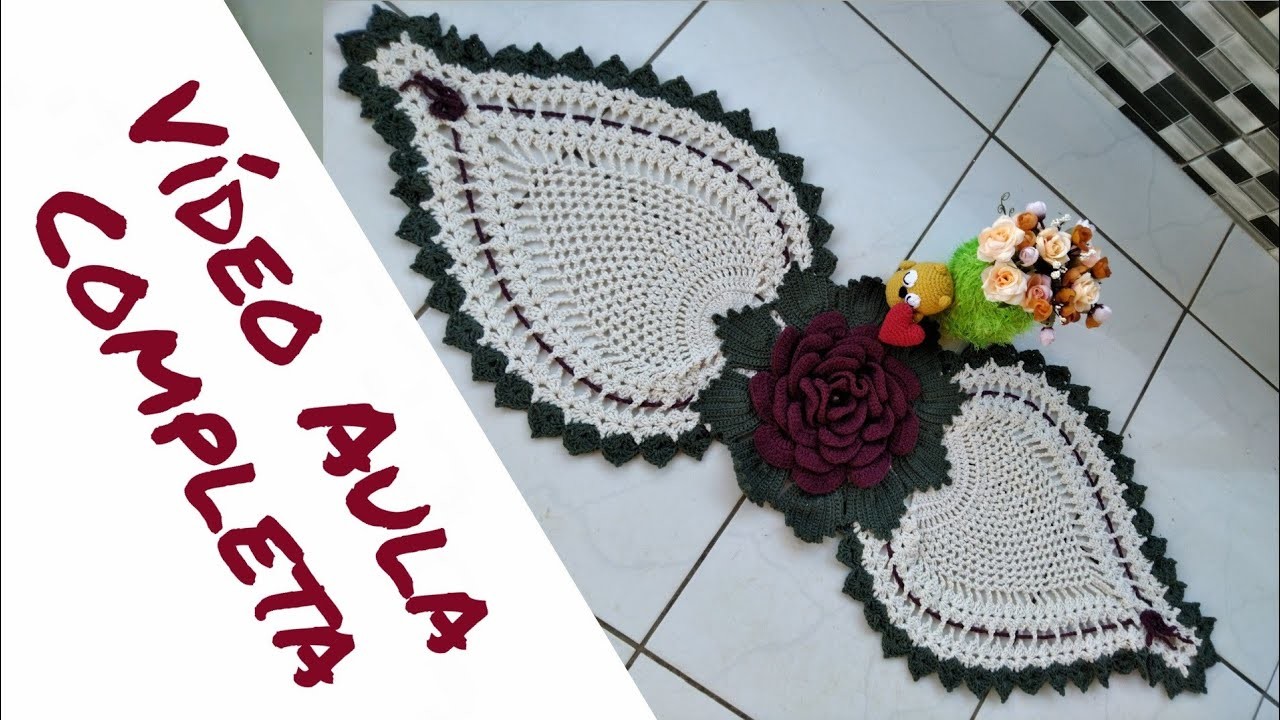 Trilho de Mesa Diana com Mega Flor em Croche e Motivo Abacaxi | Video Aula