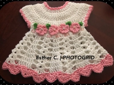Vestido tejido a crochet para bebé