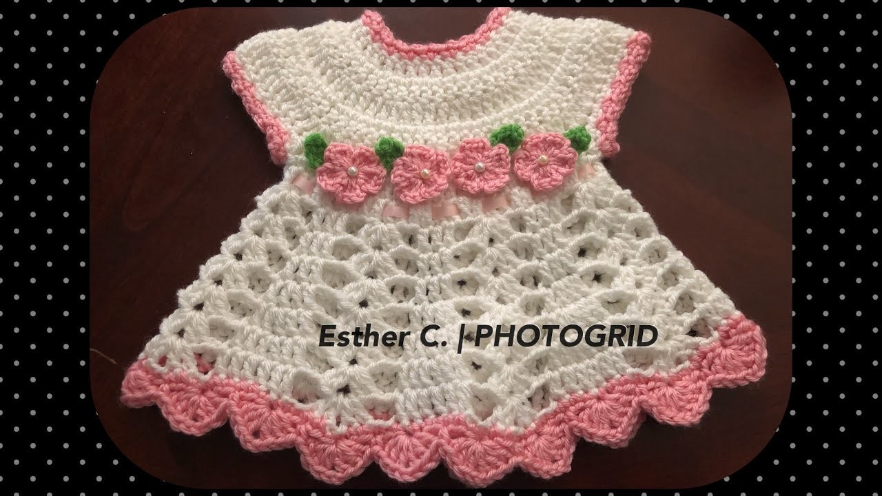 Vestido tejido a crochet para bebé