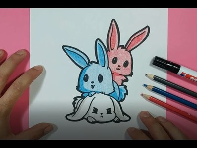 Como dibujar conejos paso a paso | How to draw rabbits