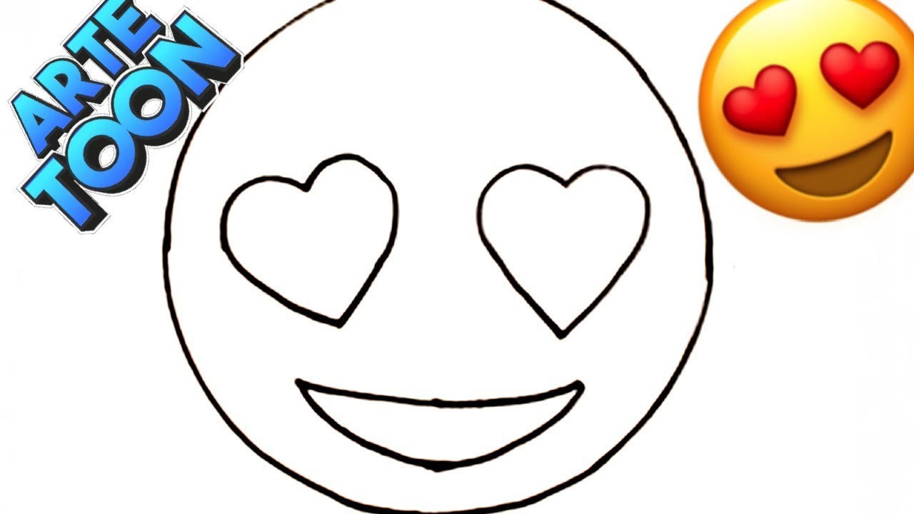 Como dibujar PASO A PASO  al Emoji del Enamorado
