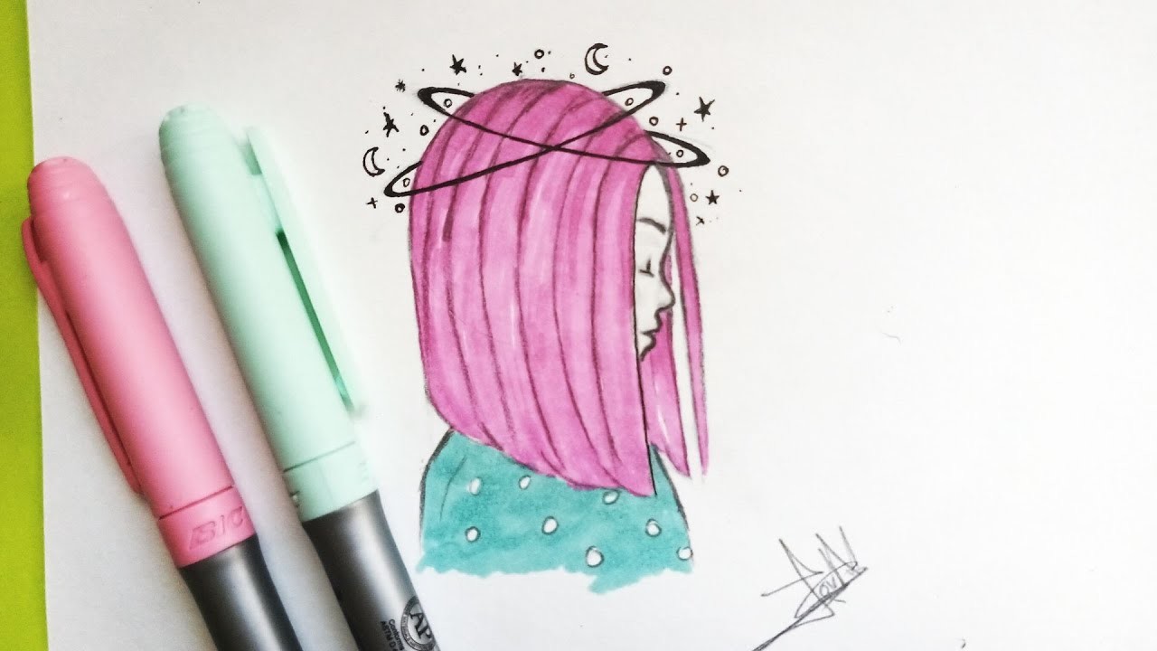 Highlight de dibujo || Como dibujar niña KAWAI paso a paso. || JorgeArt