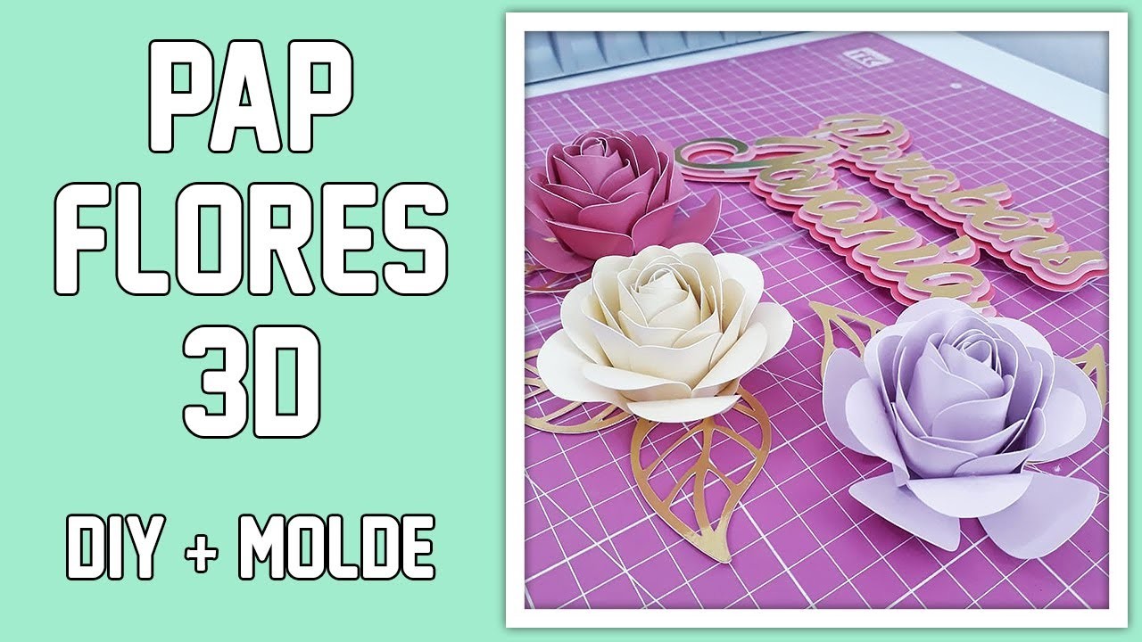 Como fazer rosas 3D para topos de bolo. (DIY + MOLDES)