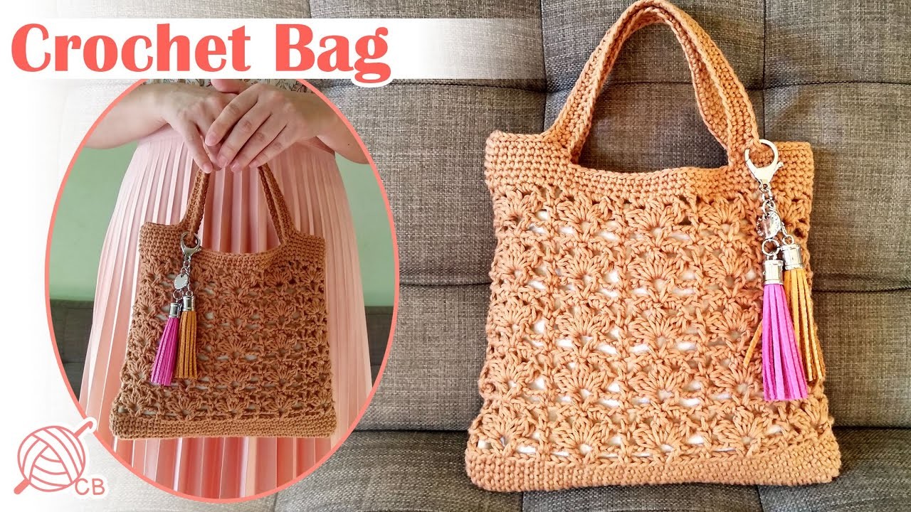[ENG Sub] 1 Skein Cute Tote Bag - Bolso de Mano Floreado - Crochet Flower Bag 2020
