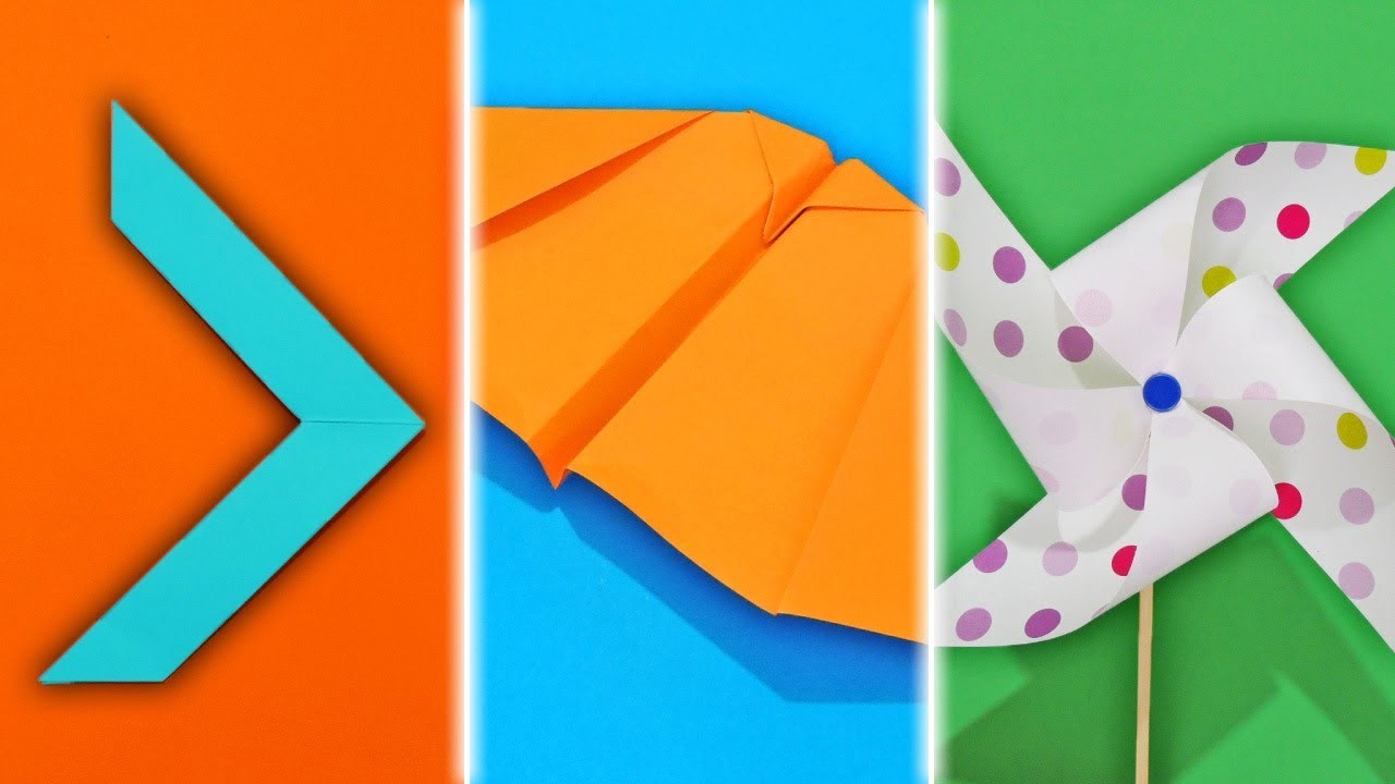 3 Figuras de Papel para Jugar | Avión - Boomerang - Rehilete | Manualidades en Origami DIY ????