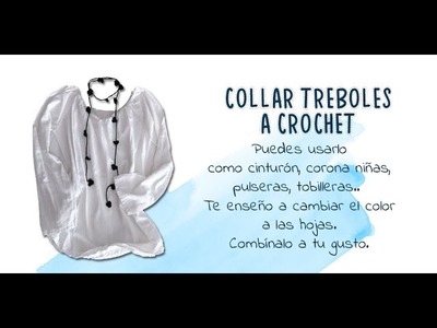 Collar a crochet Tréboles|Crochet clover necklace