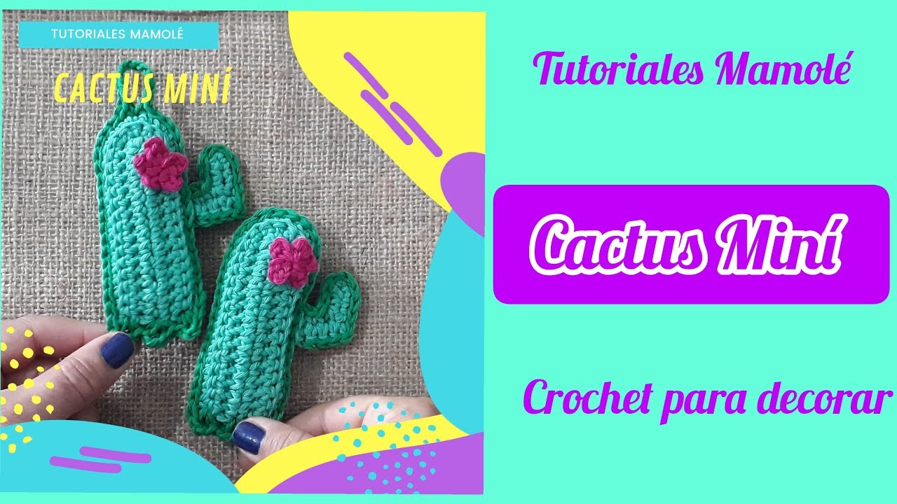 Crochet para decorar:  Cactus Miní con florcita