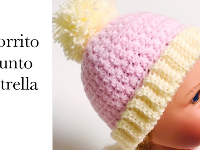 Gorro a crochet o ganchillo con punto estrella para bebe fácil, Como tejer Gorros, Crochet for Baby