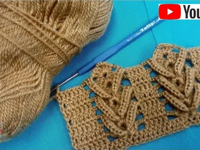 Puntada fácil con hondas en relieve a crochet
