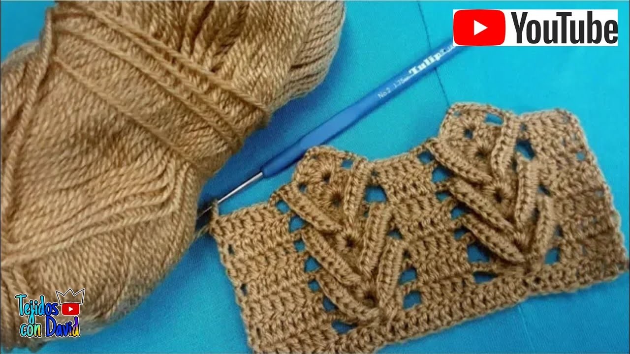 Puntada fácil con hondas en relieve a crochet