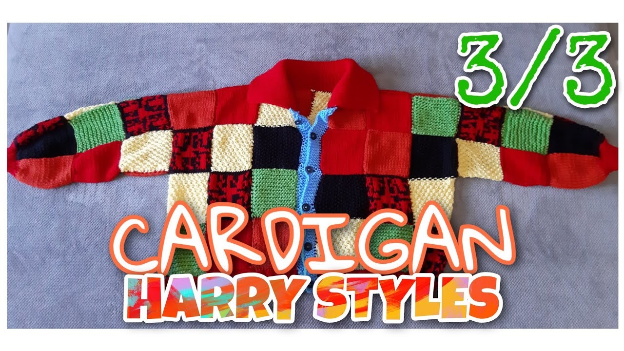 Cardigan Harry Styles 3.3 Como hacer resortes, cuello y armado