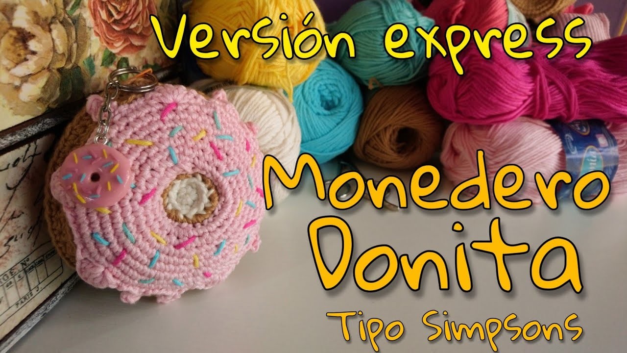 VERSIÓN EXPRESS Cómo hacer monedero dona tejido a crochet (versión detallada, en descripción)