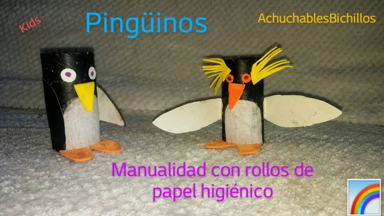 Como hacer un Pingüino con rollo de papel higiénico