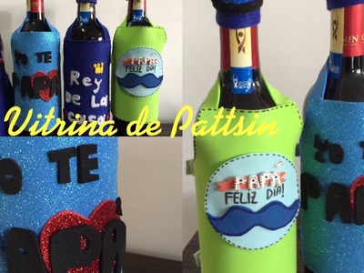 Decoración de botellas de vino para el Día del padre , fathers day gift #botellasdecoradas