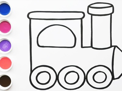 Aprende a Dibujar un Tren - Dibujos Para Niños - Aprende Los Colores. FunKeep