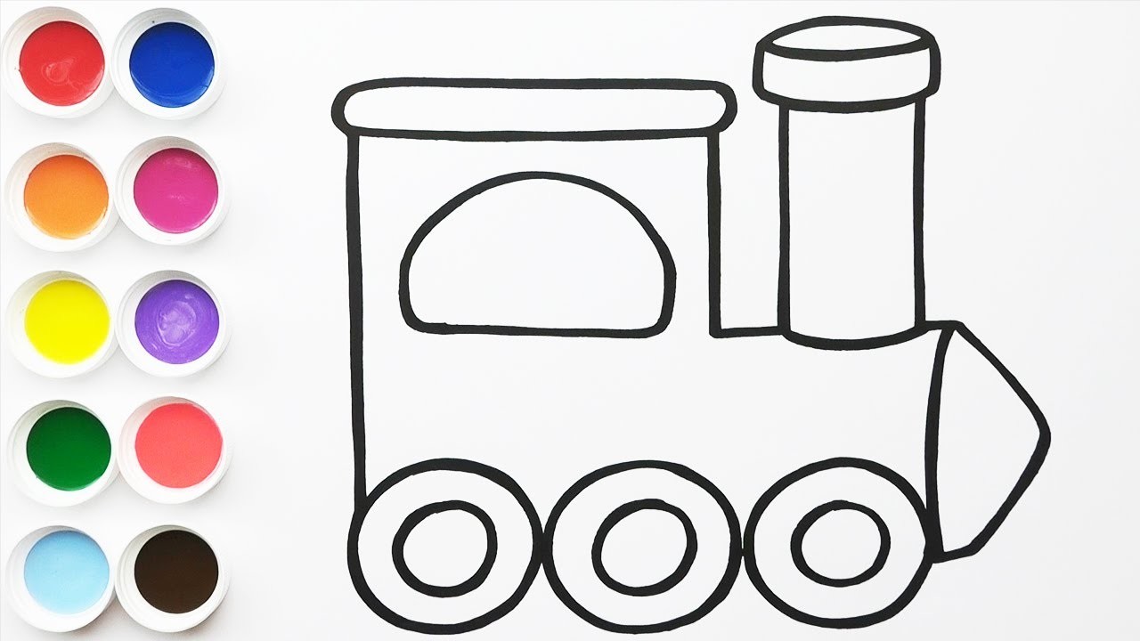 Aprende a Dibujar un Tren - Dibujos Para Niños - Aprende Los Colores. FunKeep