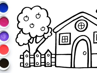 Aprende a Dibujar Una Casa de Campo - Dibujos Facil Para Niños - Aprende Colores. FunKeep