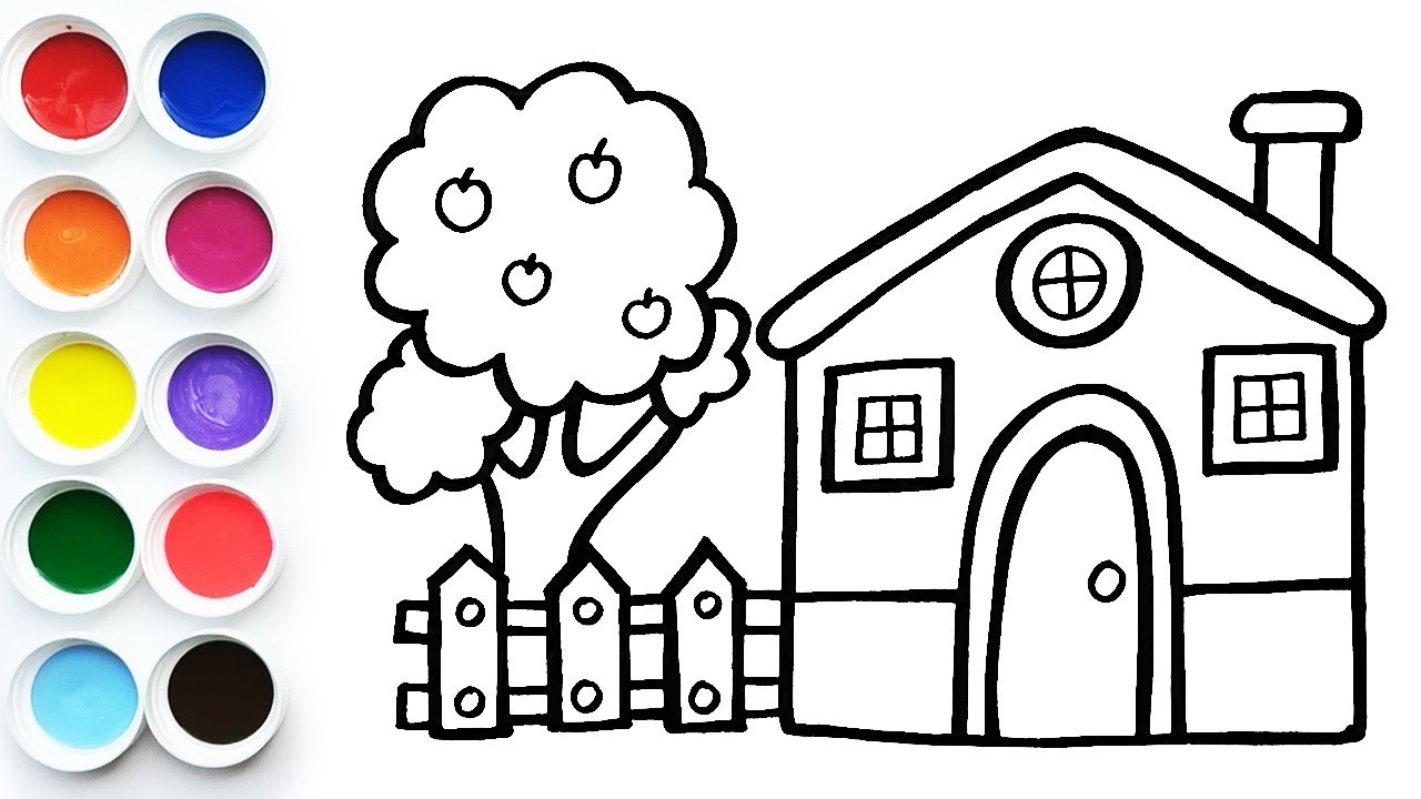 Aprende a Dibujar Una Casa de Campo - Dibujos Facil Para Niños - Aprende Colores. FunKeep