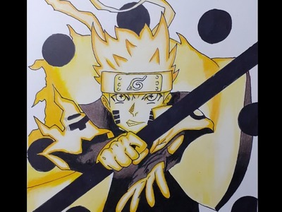 Como dibujar a Naruto modo sabio de los 6 caminos fácil paso a paso.How to draw Naruto easy ????????????????
